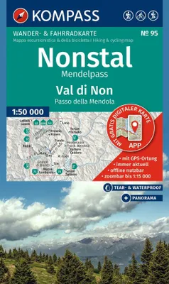 Produktbild von KOMPASS Wanderkarte 95 Nonstal, Mendelpass, Val di Non, Passo della Mendola 1:50.000