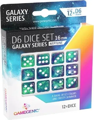 Produktbild von Galaxy Series Neptune D6 Würfelset 16mm, 12-teilig, glitzernd