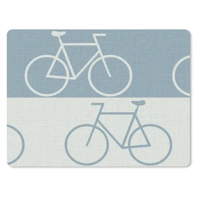 Produktbild von MuchoWow® Mauspad Mousepad Fahrrad - Blau - Muster 23x19 cm - Mousepads - Maus Mat - Pad - Mausunterlage - Schreibtischunterlage - Mauspad