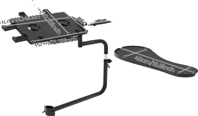 Image de Support portable pour ordinateur, réglable en hauteur, avec deux ventilateurs de refroidissement, de couleur noire