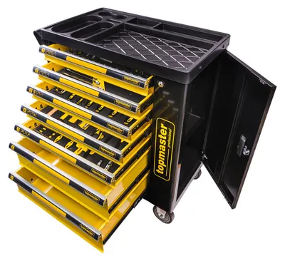 Immagine prodotto di Carrello completo di attrezzi professionale, set 219 pezzi con 7 cassetti 5 scomparti e ruote da officina Topmaster Pro