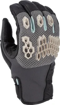 Immagine prodotto di Guanti da moto enduro Klim Baja S4 2025 in pelle/tessuto a rete traforata, grigio scuro/nero, L