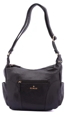 Immagine prodotto di B Cavalli: borsa a tracolla da donna, ecopelle, nera, con zip e diversi scomparti, dimensioni 30x21 cm