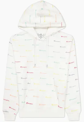 Produktbild von Champion Hooded Sweatshirt Wn Damen Kapuzenpullover Weiß/Logo (WHT/ALLOVER), 114860-WL001