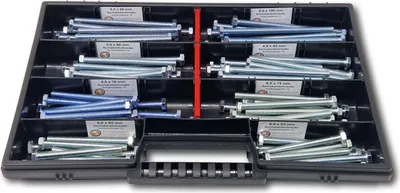 Produktbild von Sechskantschrauben Sortiment M6 // 65mm-100mm 110 tlg Schraubenbox DIN 933/ISO4017 Vollgewindeschrauben Maschinenschrauben Gewindeschrauben Sechskantschrauben