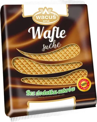 Zdjęcie produktu dla Wacuś Wafle Suche Andruty Kruche Wafle Bez Dodatku Cukru Chrupiące 160g