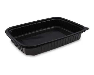 Produktbild von 250x Mikrowellenschalen schwarz 'L' 1200 ml - 25x18,5x4cm