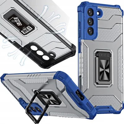 Image de Crystal Ring Case Coque hybride blindée + support magnétique Samsung Galaxy S22+ (S22 Plus) Bleu