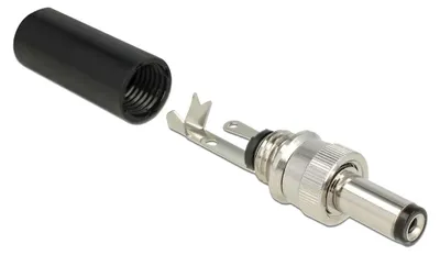 Produktbild von DeLOCK 89916, DC, Schwarz, Edelstahl, Nickel, 18 V, 2 A, 2,5 mm