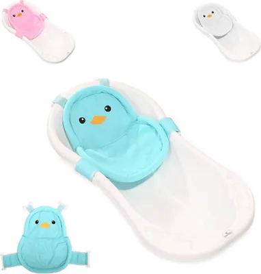 Image de Lorelli Baby filet de bain pingouin, clips en plastique, filet de bain, dès la naissance bleu
