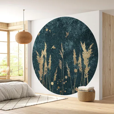 Produktbild von Runde Tapete / Kreis - Lumaléa - Botanisches Motiv - Premium-Papier 185 g, abwaschbar - Durchmesser 90 cm