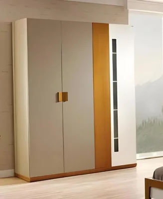 Produktbild von Grau Holz Kleiderschrank modern eleganter Stauraum