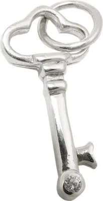 Produktbild von Anhänger Schlüssel 21x10mm mit weißen Zirkonia 925 Silber Halsschmuck Damen
