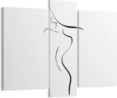 Produktbild von Bild auf Leinwand - Leinwandbild - 3 Teile - Minimalismus Frau Hut - 95x80cm - Wand Bild - Wanddeko - Wandbilder - Leinwanddruck - Bilder - Wanddekoration - Leinwand bilder - Wandbild - CB95x80-4908