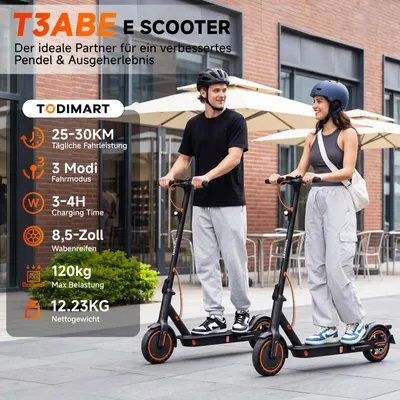 Produktbild von Elektroroller TODIMART T3 ABE 8,5 Zoll Vollgummireifen Doppelbremse