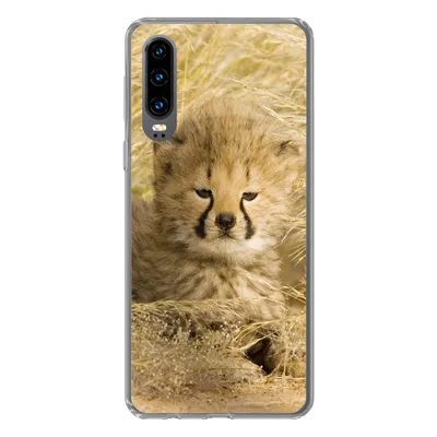 Produktbild von MuchoWow® Handyhülle Schutzhülle Hülle für Huawei P30 Gepard - Jung - Gras Silikon Softcase Handy Hülle - Kartenbesitzer
