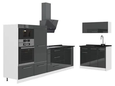 Imagen del producto de Cocina Vicco Fame-Line Antracita alto brillo/Blanco 380 cm sin encimera, Model 64123