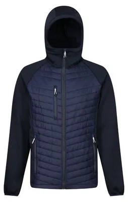 Produktbild von Regatta - "Navigate Hybrid" Jacke mit Kapuze für Herren FK2584 (3XL) (Marineblau/Mittelgrau)