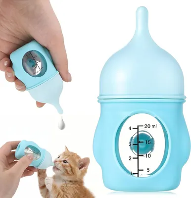 Produktbild von Katzenflasche mit Silikonsauger, 20 ml, wiederverwendbar, für Welpen und kleine Tiere