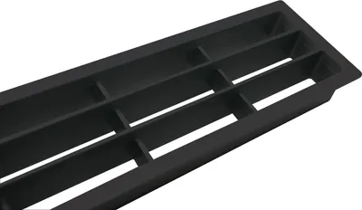 Produktbild von Lüftungsgitter Abluftgitter Möbelbeschlag 458 x 65 mm Kunststoff schwarz