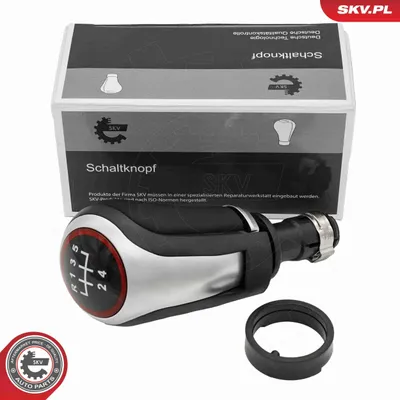 Obrázek produktu pro ESEN SKV hlavice řadicí páky 5stupňová, černá/stříbrná, plastová, pro VW GOLF VI (5K1), Golf V hatchback (1K1), Golf VI Variant (AJ5), SCIROCCO