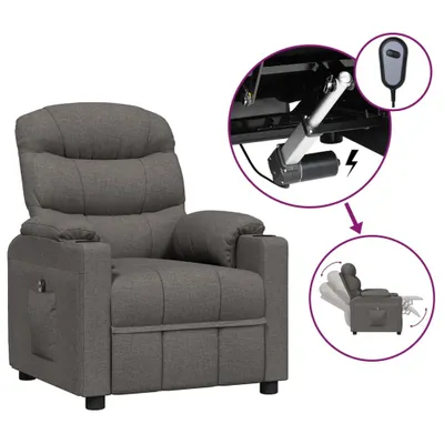 Immagine prodotto di vidaXL Poltrona relax elettrica in tessuto grigio scuro