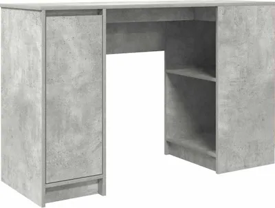 Image de vidaXL Bureau gris béton 120x42x76 cm Bois composite