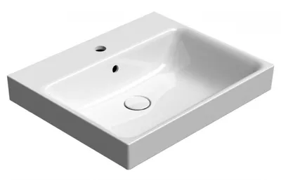 Immagine prodotto di Sapho GSI Nubes - Lavabo 60x50 cm, con sfioratore, foro per rubinetto, ExtraGlaze, bianco 9631111