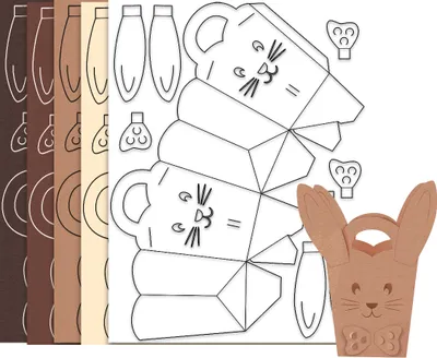Produktbild von URSUS Mini Taschen Hase, Bastelset für Kinder, Braun, Weiß