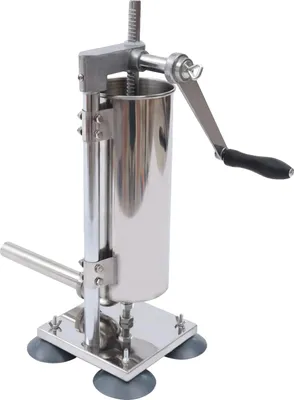 Obrázek produktu pro Ruční plnič klobás, konstrukce z nerezové oceli, vertikální provedení, stříbrná, 6 lbs