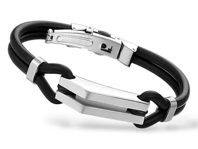 Produktbild von Herrenarmband Edelstahl Armband Herren Kautschuk
