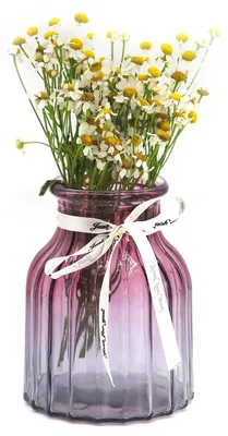 Glasvase mit Farbverlauf, 14,5 cm, Lila-Grau, für Blumen