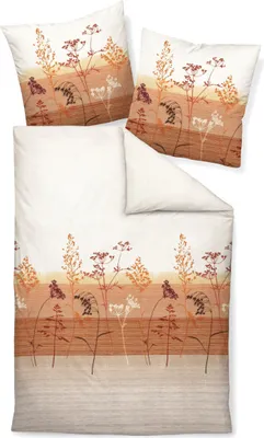 Zdjęcie produktu dla Janine pościel z delikatnego włókna 2-częściowa poszwa na kołdrę 155 x 220 cm poszewka na poduszkę 80 x 80 cm DAVOS 65123-004-512 sienna tabasko