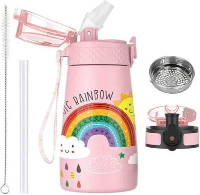 Immagine prodotto di Borraccia in acciaio inossidabile da 350 ml per la scuola, senza BPA, termica