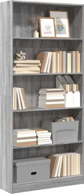 Produktbild von "2026 Promotion" Bücherregal - Standregal - Aktenregal - Grau Sonoma 80x24x176 cm - Holzwerkstoff - Wohnzimmerschrank CC31883