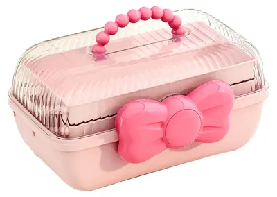 Image de Boîte de rangement de bureau à 3 niveaux, couvercle transparent, grande capacité, plusieurs grilles, bac de rangement de bureau pour enfants