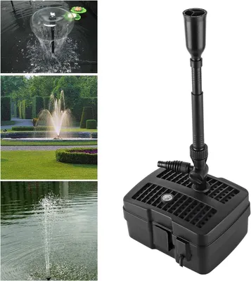 Imagen del producto de Bomba para estanque - Bomba de fuente 4 en 1 con clarificador UV y filtro - 1000 l/h - Cable de 10 metros - Negra
