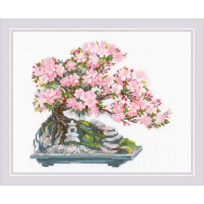 Immagine prodotto di Set per punto croce Riolis "Bonsai in fiore", schema contato, 30x24cm