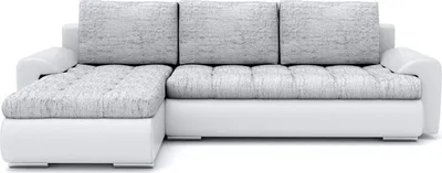 Produktbild von Ecksofa TOKIO VI 230x155 - LINKS - Farben zur Auswahl - mit Schlaffunktion - 2 Bettkästen - STOFF LAWA 09 + SOFT 17 Hellgrau&Weiß