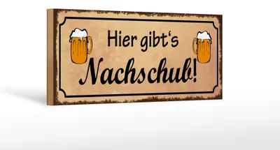Produktbild von Holzschild Spruch 27x10cm Bier gibt es Nachschub