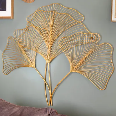 Produktbild von riess-ambiente Elegante Wanddeko GINKGO 90cm gold in filigraner Blattform