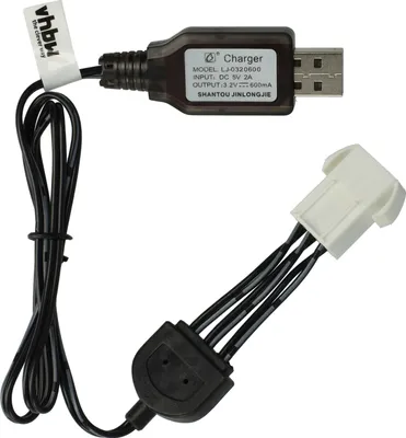 Produktbild von vhbw USB-Ladekabel Ersatz für Himoto HSP 9.6V für RC-Akkus mit SM-6P-Anschluss, RC-Modellbau Akkupacks - 50 cm 9,6 V