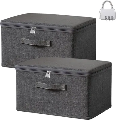 Produktbild von Aufbewahrungsboxen mit Schlössern, 2 Stück, M 38 x 25 x 16 cm, für sicheres Aufbewahren von Spielzeug