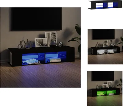 Produktbild von vidaXL TV-Schrank mit LED-Leuchten Schwarz 135x39x30 cm -  TV-Möbel