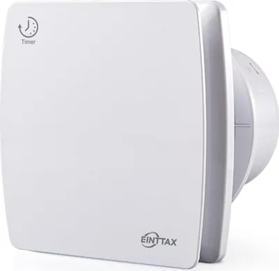 Produktbild von Badkamerventilator 100 mm mit Rückschlagklappe und Timer - Stille Funktion für Badezimmer und Küche, weiß