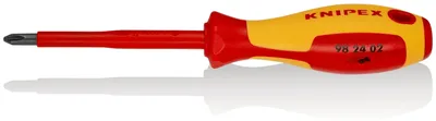 Image de Knipex tournevis cruciforme PH 02 longueur de lame 100mm longueur totale 212mm bruni 2K-Hüllen - 98 24 02