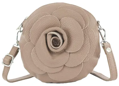 Productafbeelding van modamoda T225 Dames lederen schoudertas, avondtas, clutch, bloemmotief, klein, handgemaakt
