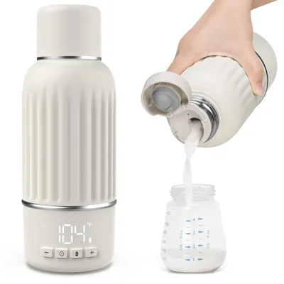 Produktbild von Tragbarer Flaschenwärmer für unterwegs, 2,5 Minuten schnelles Aufheizen für Muttermilch und Säuglingsnahrung, tragbarer Milchwärmer mit 10400 mAh