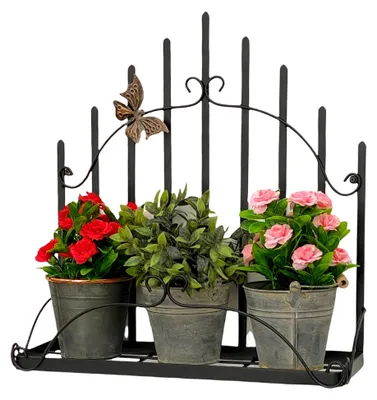 Produktbild von Wandblumenhalter Metall Schwarz 50 cm