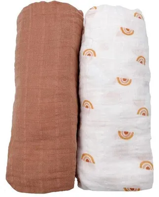 Image de Lot de 2 draps-housses pour bébé, SAUTHON SUNLIGHT, 60 x 120 cm, mousseline de Coton